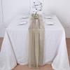 10 pcs 72-Inch Natural Extra Long Premium Chiffon Table Top Runners Wedding Party Linens Dinner Reception Decorations view 1
