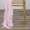 BalsaCircle 10 Blush Curly Chiffon Chair Sashes Bows Ties - Wedding Party Ceremony Reception Decorations Cheap Supplies Wholesale view 4