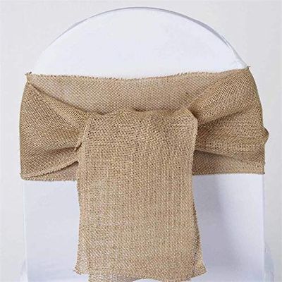 Balsa Circle 10 Natural Burlap Chair Sashes Bows Ties - Wedding Party Ceremony Reception Decorations Cheap Supplies Wholesale