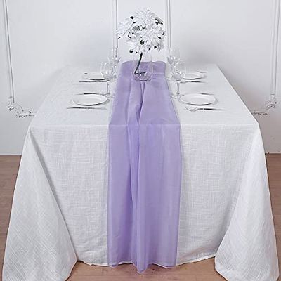 12 pcs 72-Inch Lavender Extra Long Premium Chiffon Table Top Runners - Wedding Party Linens Dinner Reception Decorations