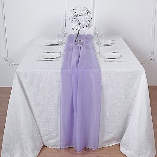 12 pcs 72-Inch Lavender Extra Long Premium Chiffon Table Top Runners - Wedding Party Linens Dinner Reception Decorations