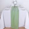 12 pcs 72-Inch Extra Sage Green Long Premium Chiffon Table Top Runners - Wedding Linens Dinner Reception Decorations view 1