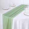 12 pcs 72-Inch Extra Sage Green Long Premium Chiffon Table Top Runners - Wedding Linens Dinner Reception Decorations view 2