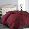 1pcs All Season Quilted Down Alternative Queen (88'' x 92'') Comforter Reversible Queen Duvet Insert with Corner Tabs, Warm Fluffy Burgundy view 1