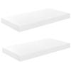 KTHLBRH [Fast Delivery] Floating Shelves Wall Mounted, Floating Shelves, for Living Room, Bedroom, Bathroom, Kitchen Decor Floating Wall Shelves 2 pcs High Gloss White 19.7"x9.1"x1.5" MDF view 2