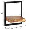 KTHLBRH [Fast Delivery] Wall Floating Shelves for Bedroom, Living Room, Bathroom, Kitchen, Office Wall Shelf Set 5 Pieces Solid Acacia Wood and Steel view 2