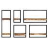 KTHLBRH [Fast Delivery] Wall Floating Shelves for Bedroom, Living Room, Bathroom, Kitchen, Office Wall Shelf Set 5 Pieces Solid Acacia Wood and Steel view 3