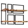 KTHLBRH [Fast Delivery] Wall Floating Shelves for Bedroom, Living Room, Bathroom, Kitchen, Office Wall Shelf Set 5 Pieces Solid Acacia Wood and Steel view 4