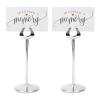 Beufee Table Number Holders 2 Pack 7.9 Inch, Stainless Steel Tall Table Number Holder U Shaped Place Card Picture Photo Holder Clips Note Stand for Wedding Party Restaurant view 1