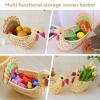 Woven Storage Basket Set of 2, Decorative Rattan Woven Serving Basket Cute Mini for Desktop Organizer Turkey Shape Hand Storage Home Table Decoration view 2