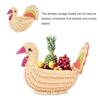 Woven Storage Basket Set of 2, Decorative Rattan Woven Serving Basket Cute Mini for Desktop Organizer Turkey Shape Hand Storage Home Table Decoration view 4