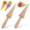 2PCS Pizzelle Roller, Ice Cream Cone Mold Wooden Cone Roller Ice Cream Cone Mold Cone Roller Cooking Kitchen Tool Decorating Baking Accessory Wooden9.1in view 1