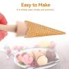 2PCS Pizzelle Roller, Ice Cream Cone Mold Wooden Cone Roller Ice Cream Cone Mold Cone Roller Cooking Kitchen Tool Decorating Baking Accessory Wooden9.1in view 2