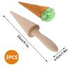 2PCS Pizzelle Roller, Ice Cream Cone Mold Wooden Cone Roller Ice Cream Cone Mold Cone Roller Cooking Kitchen Tool Decorating Baking Accessory Wooden9.1in view 3