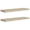 KTHLBRH [Fast Delivery] Floating Shelves Wall Mounted, Floating Shelves, for Living Room, Bedroom, Bathroom, Kitchen Decor Floating Wall Shelves 2 pcs Oak 35.4"x9.3"x1.5" MDF view 2