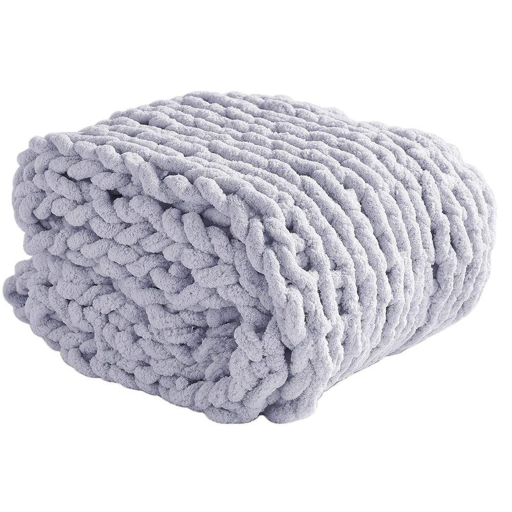XYXH Knitted Blanket Throw Chunky, Handmade Soft Warm Knit Blanket, Bulky Throw Large Cozy Thick Giant Yarn Throw for Bed Sofa Chair Home Decoration Washable (F 100x200cm)