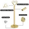 Muka 10pcs Place Card Holders, 8 Inch Heart-shape Table Number Holder for Wedding Party (Silver) view 3