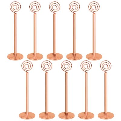 Muka 10PCS Table Number Holders, Rosegold Table Card Stand, 8 Inch Restaurant Reception Menu Sign