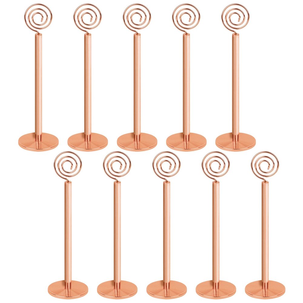 Muka 10PCS Table Number Holders, Rosegold Table Card Stand, 8 Inch Restaurant Reception Menu Sign