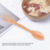 Wooden Spoons Forks Set, Wooden Flatware, Reusable Wood Cutlery with Fork and Spoon Dualpurpose Tableware for Kitchen view 2