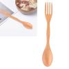 Wooden Spoons Forks Set, Wooden Flatware, Reusable Wood Cutlery with Fork and Spoon Dualpurpose Tableware for Kitchen view 4
