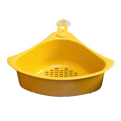 DOITOOL Triangular Sink Strainer Basket Cup Kitchen Storage Holder for Sponges and Towels Easy to Clean Efficient Drainage Design