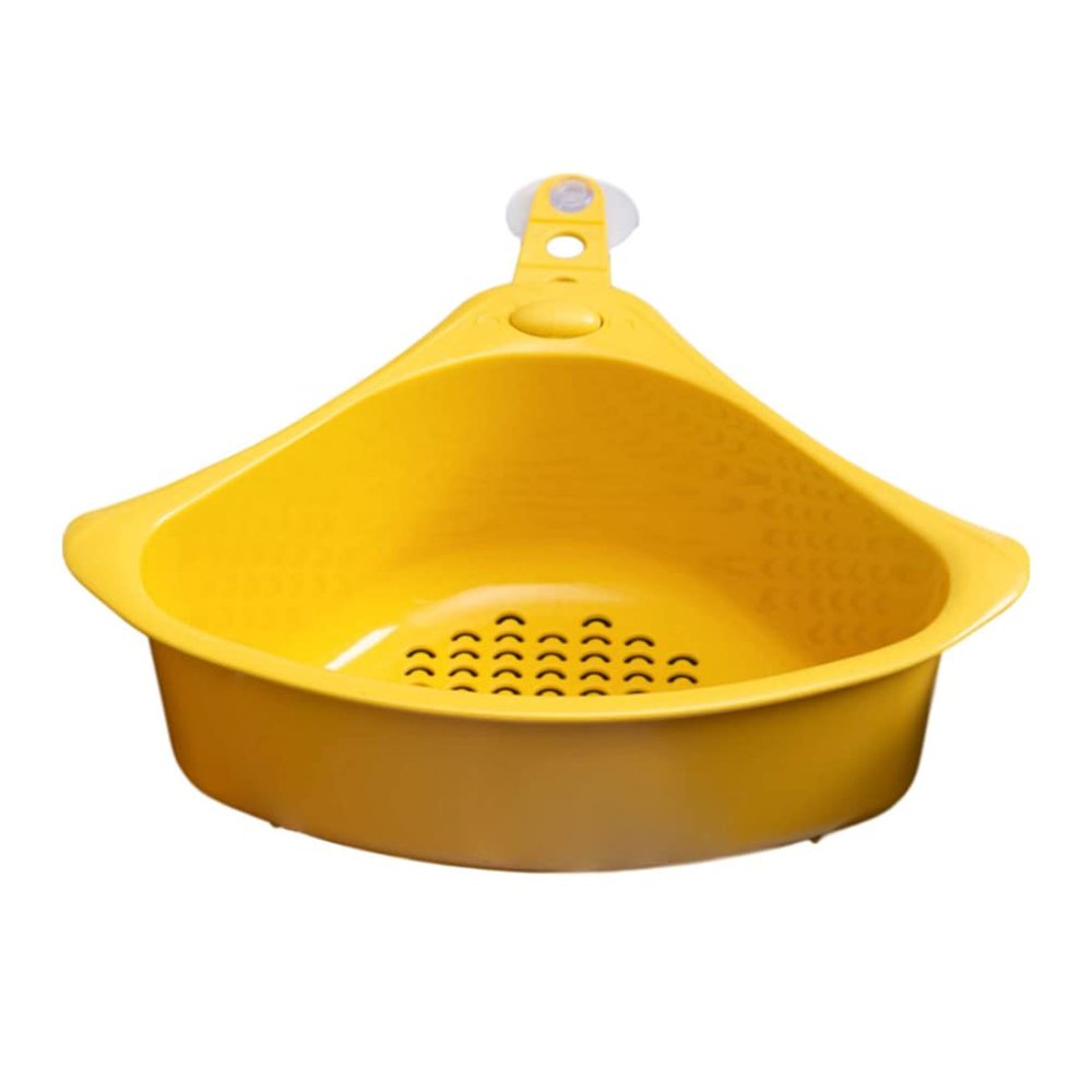 DOITOOL Triangular Sink Strainer Basket Cup Kitchen Storage Holder for Sponges and Towels Easy to Clean Efficient Drainage Design