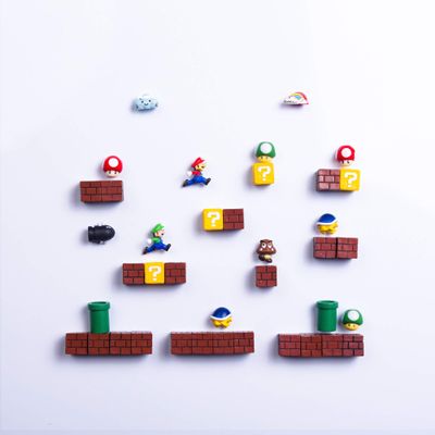 39 PCs 3D Super Mario Fridge Magnets Christmas Magnets Whiteboard Magnets 39 Full Combo Resin Cute & Fun Refrigerator Magnets Perfect for Ornaments Decoration