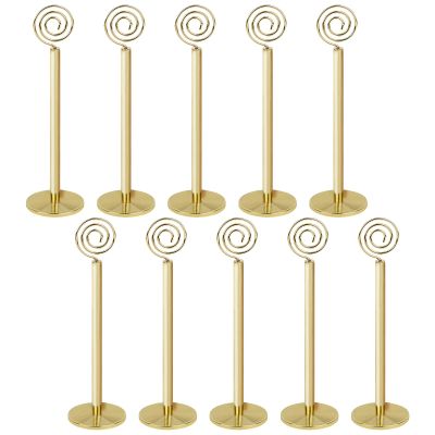 Muka 10PCS Table Number Holders, Gold Wedding Table Card Stand, 8 Inch Restaurant Reception Menu Sign
