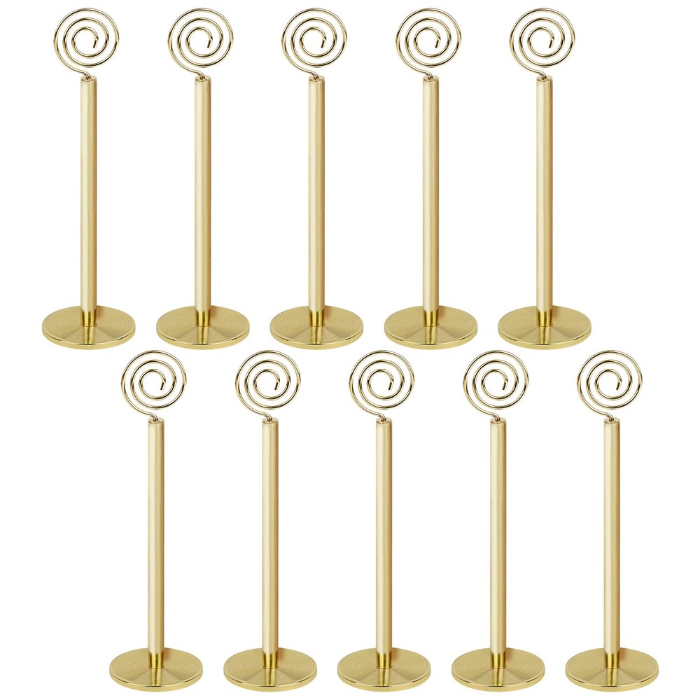 Muka 10PCS Table Number Holders, Gold Wedding Table Card Stand, 8 Inch Restaurant Reception Menu Sign