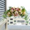 24inch Artificial Peony Floral Swag, Door Swag Wall Decor Wreath Front Door Lintel Wedding Arch Flowers for Home Room Garden Lintel Wedding Party Decor view 3