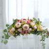 24inch Artificial Peony Floral Swag, Door Swag Wall Decor Wreath Front Door Lintel Wedding Arch Flowers for Home Room Garden Lintel Wedding Party Decor view 4