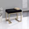 24" Bench with Padded Seat Upholstered Entryway Bench & Dining Bench,Ottoman in Black Fabric Bench for Bedroom Living Room Hallway view 1