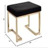 24" Bench with Padded Seat Upholstered Entryway Bench & Dining Bench,Ottoman in Black Fabric Bench for Bedroom Living Room Hallway view 2