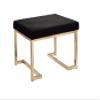 24" Bench with Padded Seat Upholstered Entryway Bench & Dining Bench,Ottoman in Black Fabric Bench for Bedroom Living Room Hallway view 3