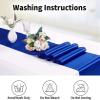 10 Pc 12 x 108 inch Long Charmeuse Satin Table Runners Bright Shiny Satin Silk and Smooth Fabric Runners for Table Decorations Birthday Parties,Baby Shower Banquet Wedding - Royal Blue view 4