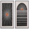 IDEA4WALL Framed Canvas Print Wall Art Set Astronomy Space Shining Sun Ocean Horizon Abstract Nature Illustrations Modern Art Landscape Neon for Living Room, Bedroom, Office - 16"x24"x2 White view 1