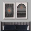 IDEA4WALL Framed Canvas Print Wall Art Set Astronomy Space Shining Sun Ocean Horizon Abstract Nature Illustrations Modern Art Landscape Neon for Living Room, Bedroom, Office - 16"x24"x2 White view 2
