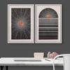 IDEA4WALL Framed Canvas Print Wall Art Set Astronomy Space Shining Sun Ocean Horizon Abstract Nature Illustrations Modern Art Landscape Neon for Living Room, Bedroom, Office - 16"x24"x2 White view 3