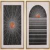 IDEA4WALL Framed Canvas Print Wall Art Set Astronomy Space Shining Sun Ocean Horizon Abstract Nature Illustrations Modern Art Landscape Neon for Living Room, Bedroom, Office - 16"x24"x2 Natural view 1