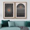 IDEA4WALL Framed Canvas Print Wall Art Set Astronomy Space Shining Sun Ocean Horizon Abstract Nature Illustrations Modern Art Landscape Neon for Living Room, Bedroom, Office - 16"x24"x2 Natural view 2