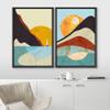 IDEA4WALL Framed Canvas Print Wall Art Set Geometric Mountain Ocean Boat Landscapes Abstract Nature Illustrations Modern Neon for Living Room, Bedroom, Office - 16"x24"x2 Black view 3