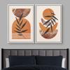 IDEA4WALL Framed Canvas Print Wall Art Set Geometric Marble Pattern Forest Plants Abstract Nature Illustrations Modern Chic Landscape Neon for Living Room, Bedroom, Office - 16"x24"x2 White view 2