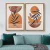 IDEA4WALL Framed Canvas Print Wall Art Set Geometric Marble Pattern Forest Plants Abstract Nature Illustrations Modern Chic Landscape Neon for Living Room, Bedroom, Office - 16"x24"x2 Natural view 2