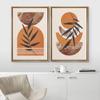IDEA4WALL Framed Canvas Print Wall Art Set Geometric Marble Pattern Forest Plants Abstract Nature Illustrations Modern Chic Landscape Neon for Living Room, Bedroom, Office - 16"x24"x2 Natural view 3