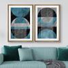 IDEA4WALL Framed Canvas Print Wall Art Set Geometric Marble Blue Black Circle Collage Abstract Shape Illustrations Modern Chic Landscape Neon for Living Room, Bedroom, Office - 16"x24"x2 Natural view 2