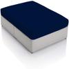 100% Cotton 8 PC Premium Bedding Set Super King -Navy Bed-in-A-Beg Set Includes 1 Comforter, 1 Duvet Cover, 4 PC Bed Sheet Set Fits Up to 15" Deep Pocket, 2 Pillow Shams 600 Thread Counts view 4