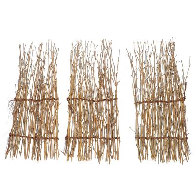 POPETPOP 3 pcs Bamboo Sushi Decor Fence Sashimi Background Tray Accent for Restaurant and Hotel Plate Display Natural Light Brown Decorative Bamboo Slat Screen 11.02 X 4.72 X 0.39 in