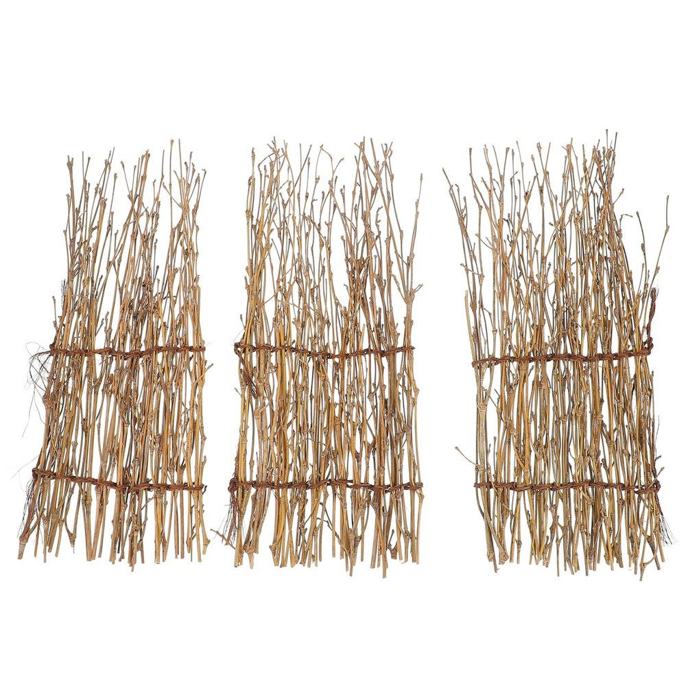 POPETPOP 3 pcs Bamboo Sushi Decor Fence Sashimi Background Tray Accent for Restaurant and Hotel Plate Display Natural Light Brown Decorative Bamboo Slat Screen 11.02 X 4.72 X 0.39 in