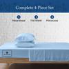 1000-TC Queen Size 4 Piece Sheet Set - Comfy Sheets, Peruvian Pima Cotton Hotel Luxury Bed Sheets for Women, Men, Kids & Teens - Deep Pocket Easy-Fits up to 26-30" Mattress (Stripe, Light Blue) view 3